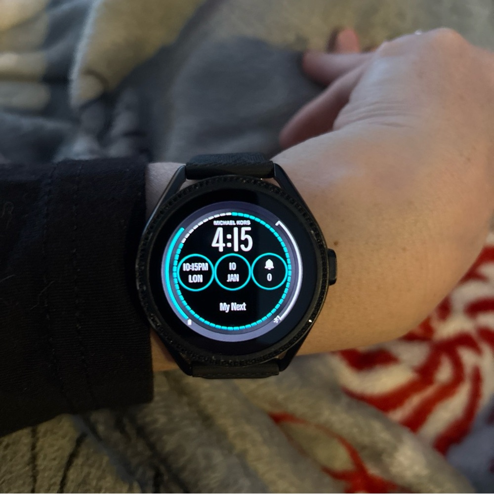 Michael Kors Black Smartwatch with Blue Accents